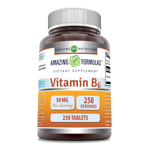 Amazing Formulas Vitamin B6 | 50 Mg | 250 Tablets