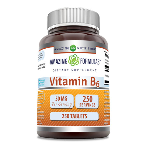 Image of Amazing Formulas Vitamin B6 | 50 Mg | 250 Tablets