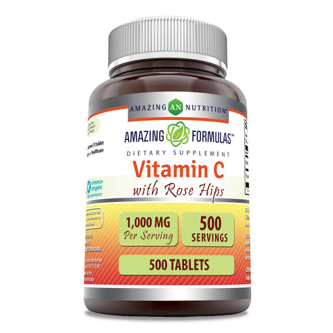 Image of Amazing Formulas Vitamin C with Rose Hips | 1000 Mg | 500 Tablets