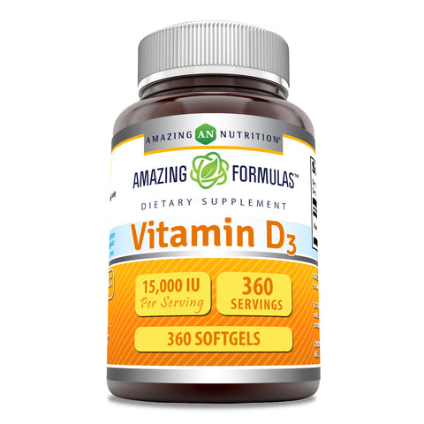 Image of Amazing Formulas Vitamin D3 | 15000 IU | 360 Softgels