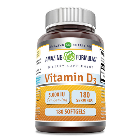 Image of Amazing Formulas Vitamin D3 | 5000 IU | 180 Softgels