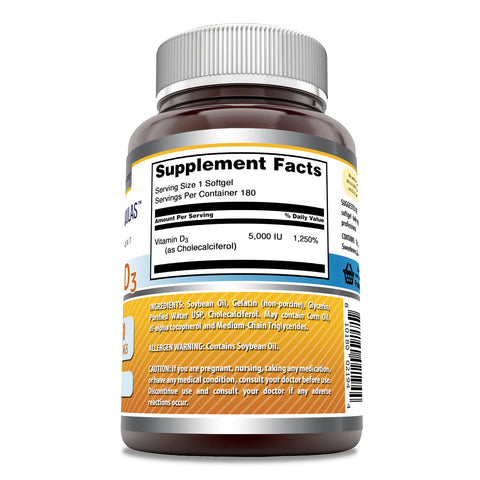 Image of Amazing Formulas Vitamin D3 | 5000 IU | 180 Softgels