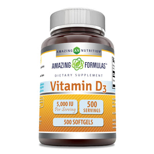 Amazing Formulas Vitamin D3 | 5,000 IU | 500 Softgels