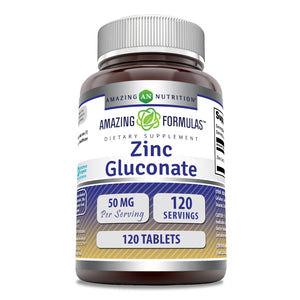 Amazing Formulas Zinc Gluconate | 50 Mg | 120 Tablets