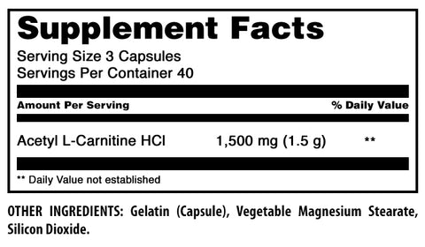Image of Amazing Formulas Acetyl L-Carnitine |  1500 Mg Per Serving | 120 Capsules