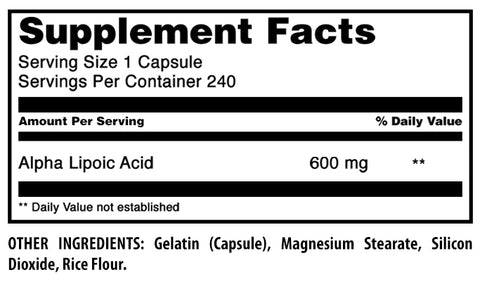 Image of Amazing Formulas Alpha Lipoic Acid | 600 Mg | 240 Capsules