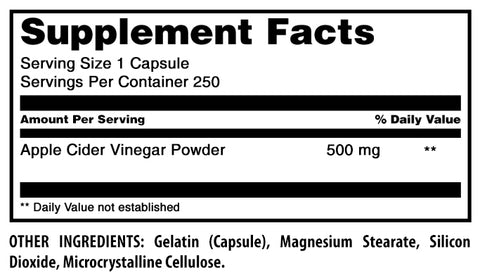 Image of Amazing Formulas Apple Cider Vinegar | 500 Mg | 250 Capsules