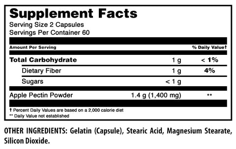 Image of Amazing Formulas Apple Pectin | 1400 mg Per Serving | 120 Capsules