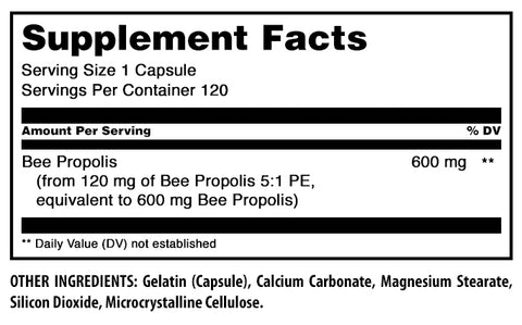 Image of Amazing Formulas Bee Propolis |  600 Mg | 120 Capsules