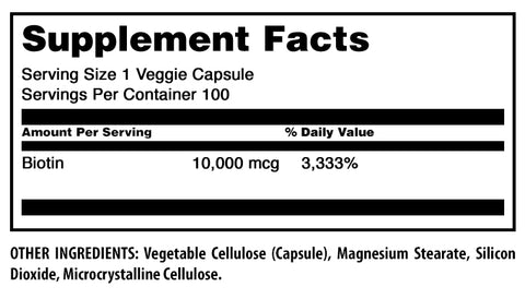 Image of Amazing Formulas Biotin | 10000 Mcg | 100 Veggie Capsules