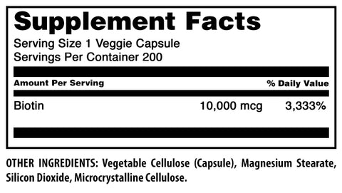 Image of Amazing Formulas Biotin | 10000 Mcg | 200 Veggie Capsules