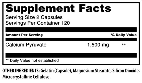 Image of Amazing Formulas Calcium Pyruvate | 1500 Mg Per Serving | 240 Capsules