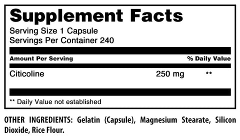Image of Amazing Formulas Citicoline | 250 Mg | 240 Capsules