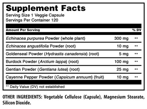Image of Amazing Formulas Echinacea Goldenseal Root| 450 Mg | 120 Veggie Capsules