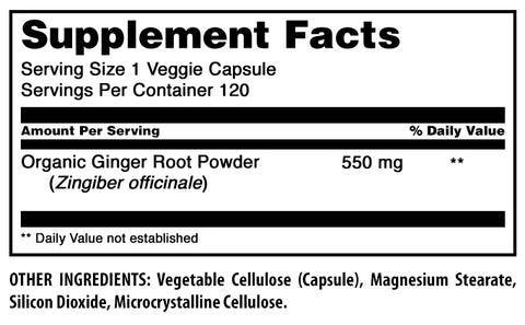 Image of Amazing Formulas Ginger Root | 550 Mg | 120 Veggie Capsules