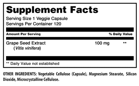 Image of Amazing Formulas Grapeseed Extract | 100 Mg | 120 Veggie Capsules