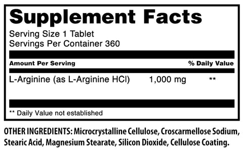 Image of Amazing Formulas L-Arginine | 1000 Mg | 360 Tablets