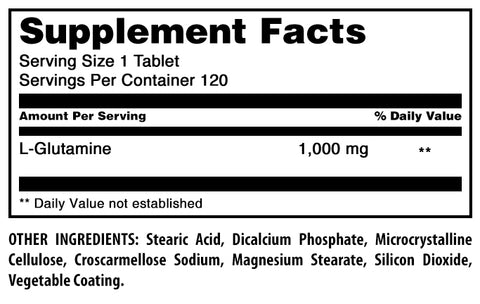 Image of Amazing Formulas L-Glutamine | 1000 Mg | 120 Tablets