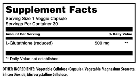 Image of Amazing Formulas L-Glutathione | 500 Mg | 30 Veggie Capsules