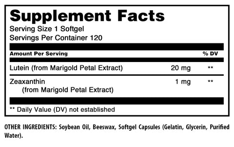 Image of Amazing Formulas Lutein with Zeaxanthin | 20 mg | 120 Softgels