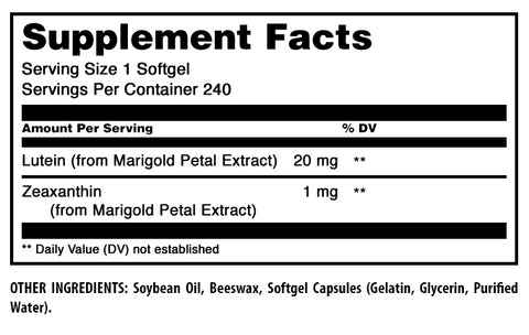 Image of Amazing Formulas Lutein with Zeaxanthin | 20 mg | 240 Softgels