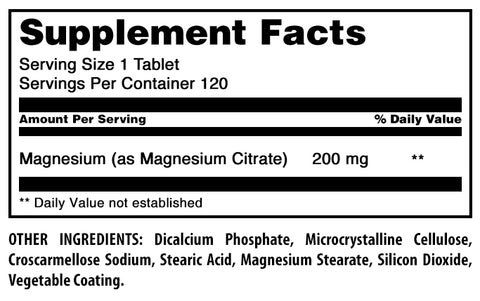 Image of Amazing Formulas Magnesium Citrate | 200 Mg | 120 Tablets