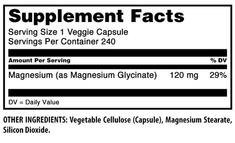 Image of Amazing Formulas Magnesium Glycinate | 120 Mg | 240 Veggie Capsules