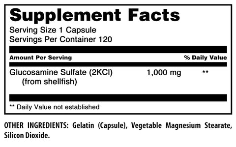 Image of Amazing Formulas Glucosamine Sulfate | Mega Strength | 1000 Mg | 120 Capsules