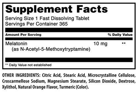 Image of Amazing Formulas Melatonin | 10 Mg | 365 Fast Dissolving Tablet | Citrus Flavor