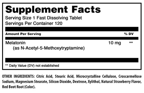 Image of Amazing Formulas Melatonin | 10 Mg | 120 Fast Dissolving Tablets | Strawberry Flavor