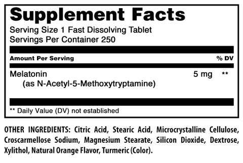 Image of Amazing Formulas Melatonin | 5 Mg | 250 Fast Dissolving Tablets| Citrus Flavor