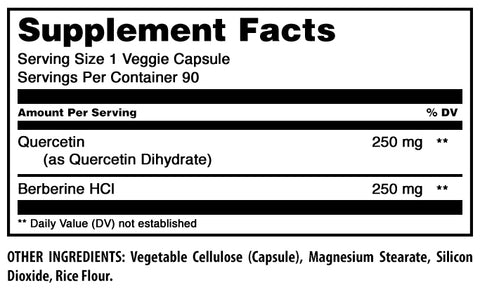 Image of Amazing Formulas Quercetin Berberine | 500 Mg | 90 Veggie Capsules