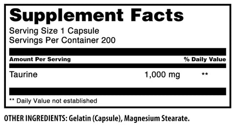 Image of Amazing Formulas Taurine | 1000 Mg | 200 Capsules