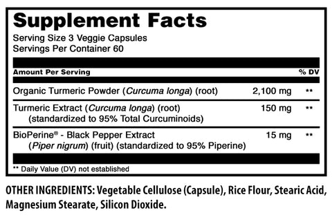 Image of Amazing Formulas Turmeric Curcumin with BioPerine  | 2250 Mg Per Serving | 180 Veggie Capsules