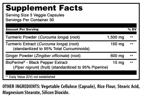 Image of Amazing Formulas Turmeric & Ginger With BioPerine | 2250 Mg Per Serving | 90 Veggie Capsules