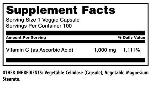 Image of Amazing Formulas Vitamin C | 1000 Mg | 100 Veggie Capsules