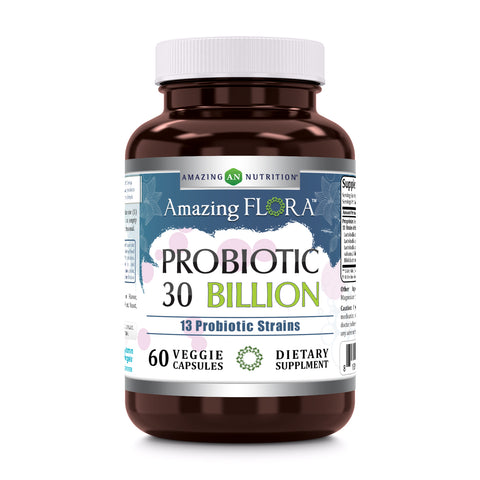 Amazing Flora Probiotic 30 Billion | 13 Strains | 60 Veggie Capsules