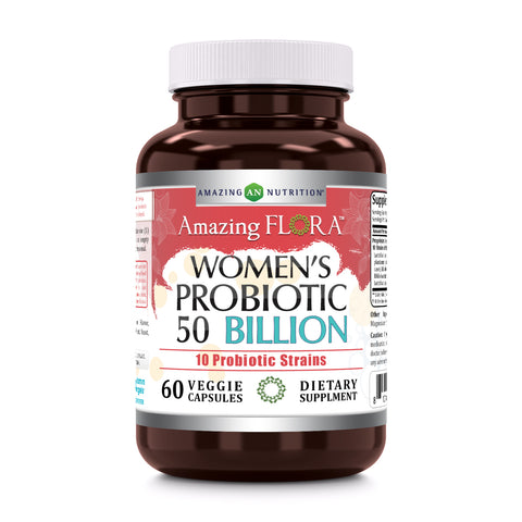 Amazing Flora Women's Probiotic 50 Billion | 10 Strains | 60 Veggie Capsules