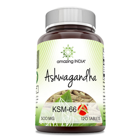 Image of Amazing India Ashwagandha | KSM-66 | 500 Mg | 120 Tablets