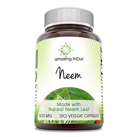 Image of Amazing India Neem | 500 Mg | 120 Veggie Capsules