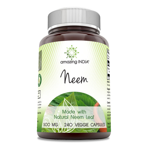 Image of Amazing India Neem | 500 Mg | 240 Veggie Capsules