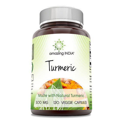 Image of Amazing India Turmeric | 500 Mg | 120 Veggie Capsules