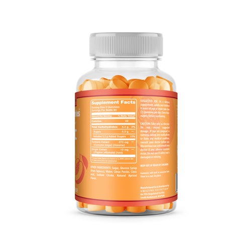 Image of Amazing Gummies Turmeric & Ginger Extract | Apricot Flavor | 120 Gummies