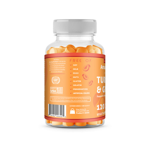 Image of Amazing Gummies Turmeric & Ginger Extract | Apricot Flavor | 120 Gummies