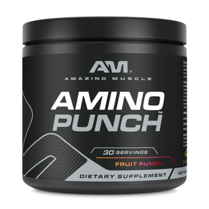 Amazing Muscle Amino Punch | Fruit Punch | 30 Servings | 9.8 Oz | 9.25 Grams per Serving