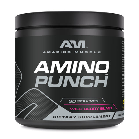 Image of Amazing Muscle Amino Punch | Wild Berry | 9.8 Oz | 30 Servings | 9.25 Grams per Serving