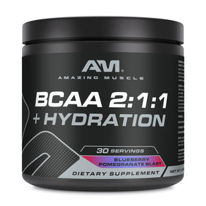 Amazing Muscle BCAA 2:1:1 + Hydration | Blueberry Pomegranate | 30 Servings | 315 Grams