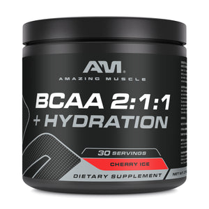 Amazing Muscle BCAA 2:1:1 + Hydration | Cherry Ice Flavor | 30 Servings | 315 Grams