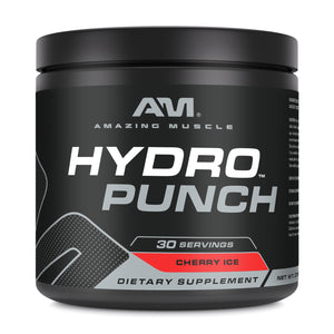 Amazing Muscle Hydro Punch | Hydration + Electrolyte Blend | Pre-Intro & Post Workout Powder Supplement | 30 Servings | Cherry Ice Flavor