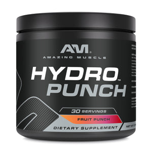 Amazing Muscle Hydro Punch | Hydration + Electrolyte Blend | Pre-Intro & Post Workout Powder Supplement | 30 Servings | Fruit Punch Flavor